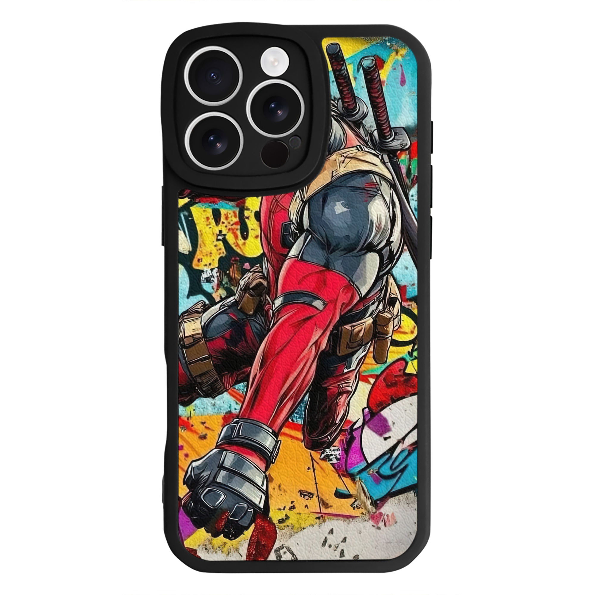 （画像用） Deadpool デッドプール 【iPhone 16シリーズ対応】シリコンスマホケース（レザー調） 材質：シリコン